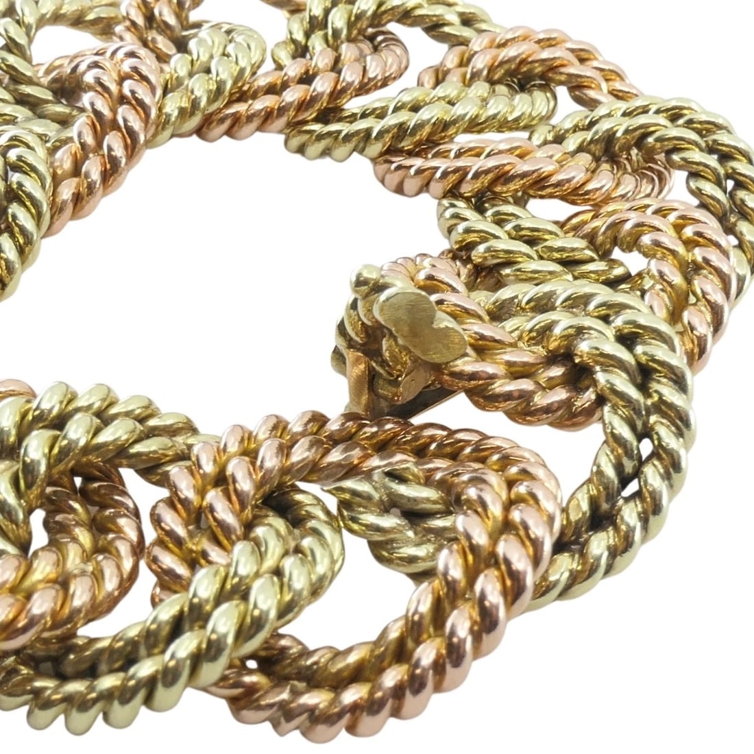 Verdura 14k Two-Tone Gold Rope Link Bracelet - 10