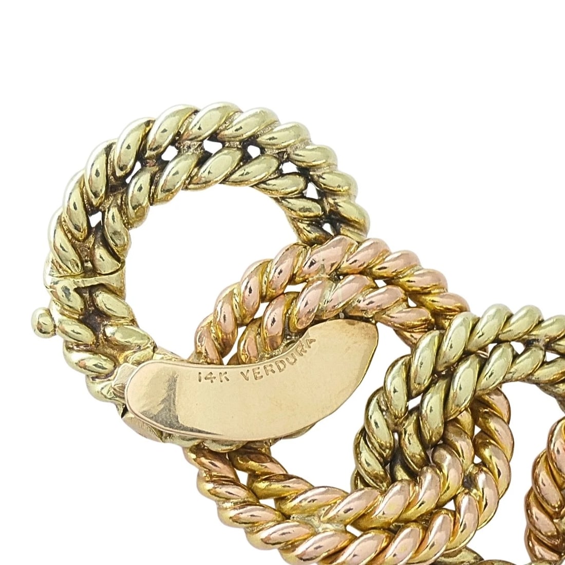 Verdura 14k Two-Tone Gold Rope Link Bracelet - 9