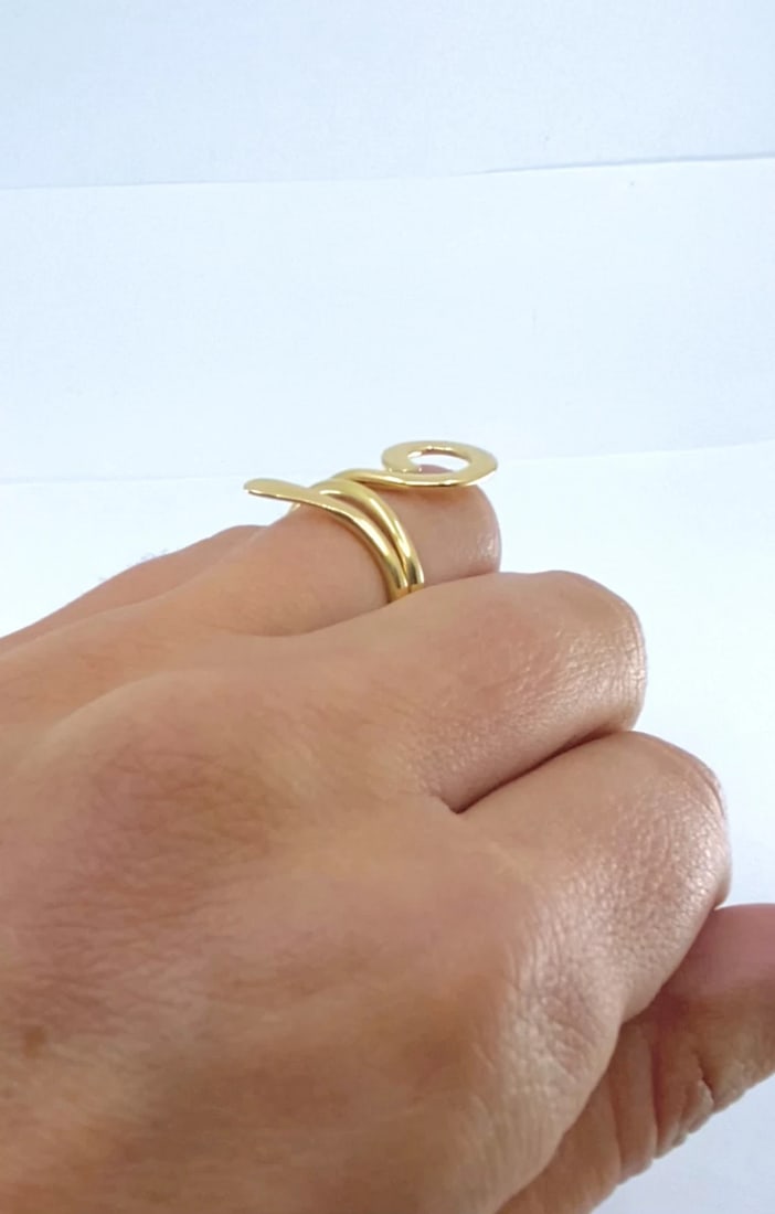 Cartier Dinh Van 18k Yellow Gold Vintage Ankh Ring - 2