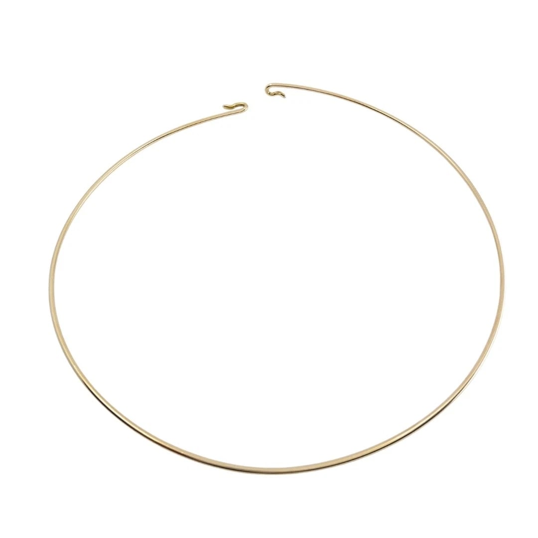 14k Gold Anchor Pendant Wire Choker Necklace - 10
