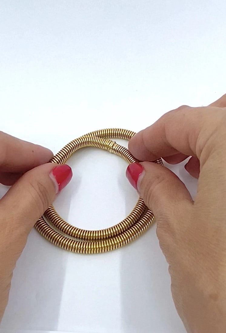 Vintage French 18k Gold Tubogas Coil Necklace - 2