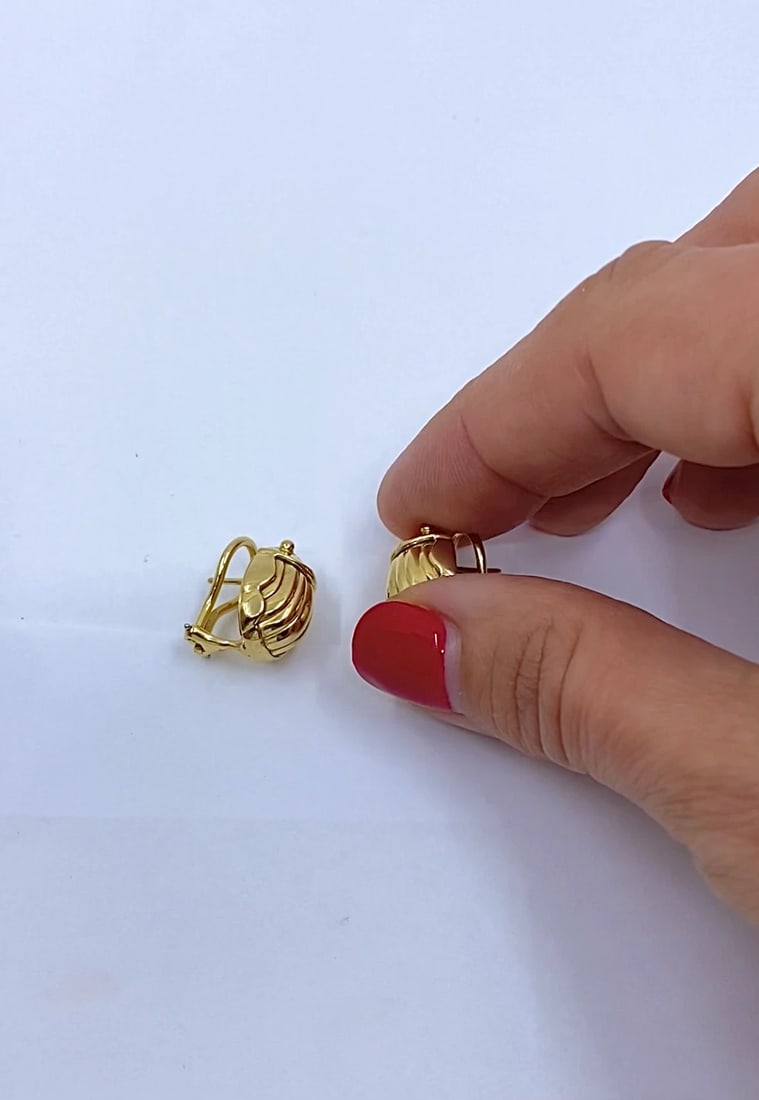Tiffany & Co. 18k Yellow Gold Scarab Earrings, Circa 1993 - 2