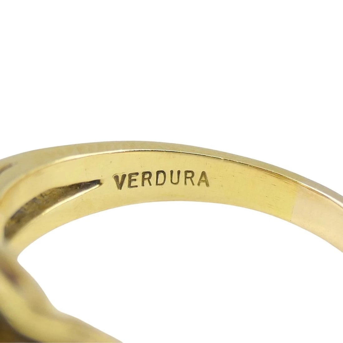 Verdura 18k Gold Rubellite and Madeira Citrine Three Stone Ring - 11