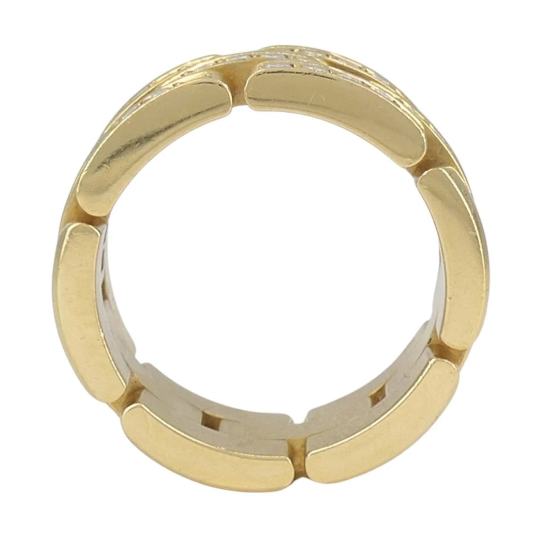 Cartier 18k Gold Diamond Triple Row Maillon Panthere Ring - 11