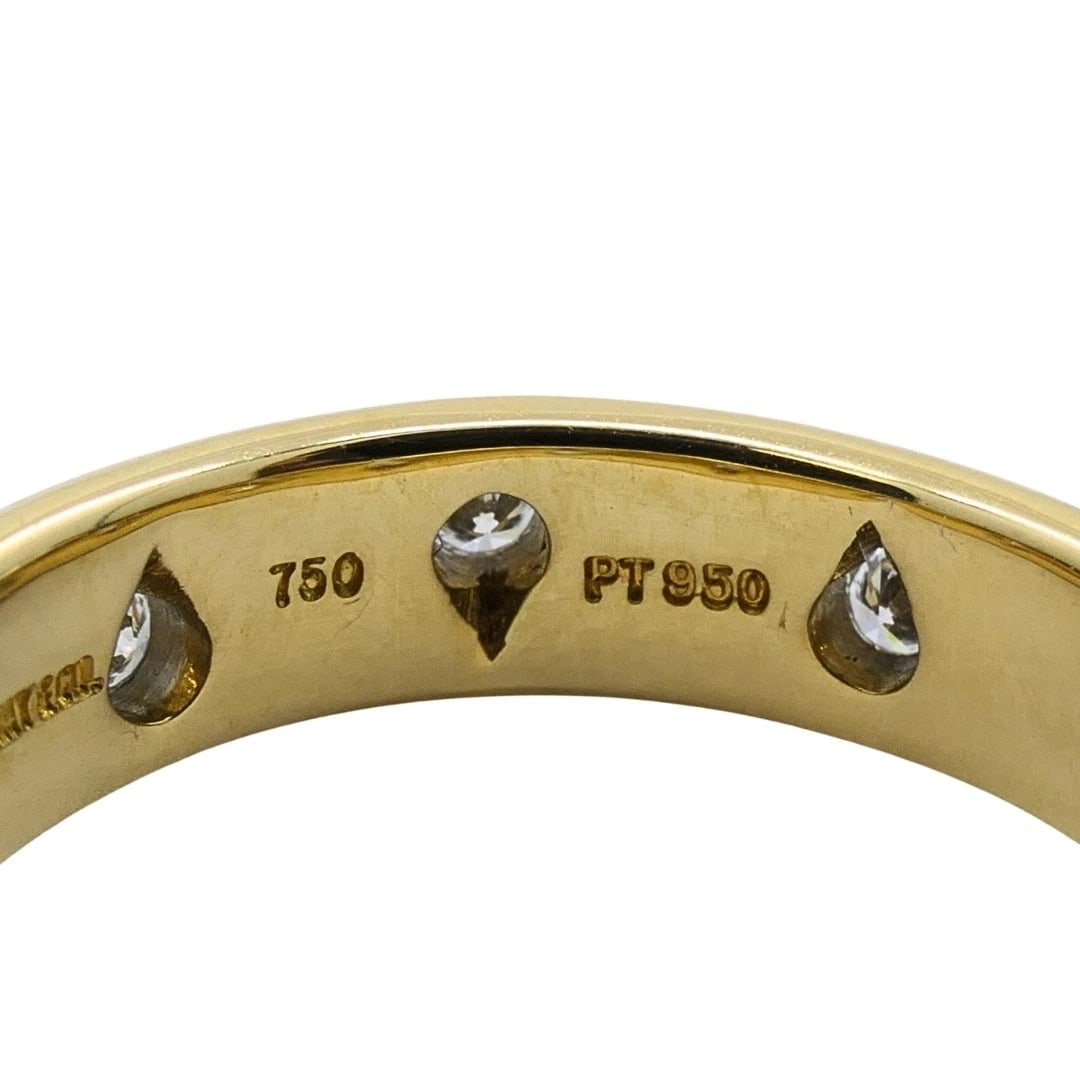 Tiffany & Co. 18k Gold & Platinum Accent Diamond Band Ring - 10