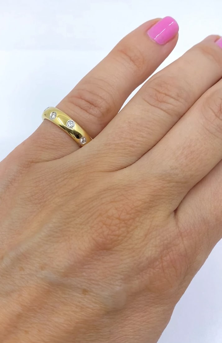 Tiffany & Co. 18k Gold & Platinum Accent Diamond Band Ring - 2