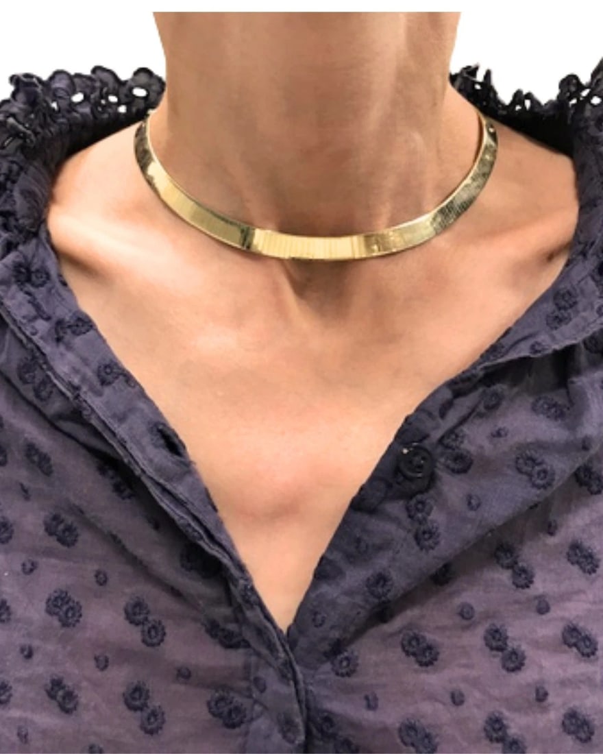 Italian Collar Necklace 14k Gold Estate Jewelry - 2
