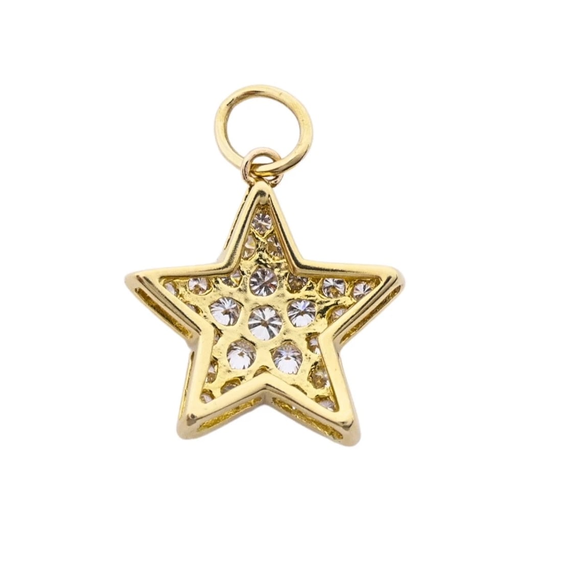 14k Gold Diamond Star Pendant 10k Gold Choker Necklace - 8