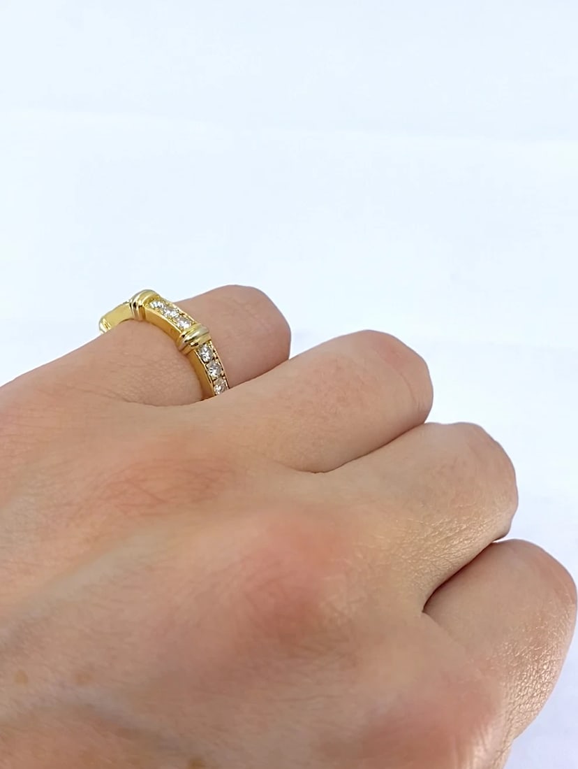 Cartier 18k Gold Contessa Diamond Eternity Band Ring - 2