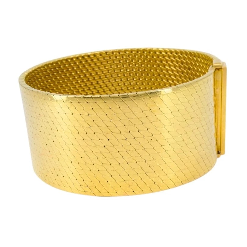 HermÃ¨s Gold Diamond BRACELET 18k Scale Design Vintage Jewelry - 5