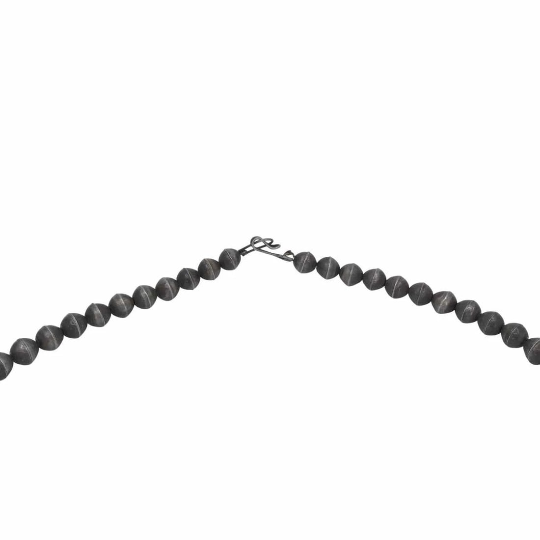 Navajo Sterling Silver Turquoise Signed Squash Blossom Necklace - 7