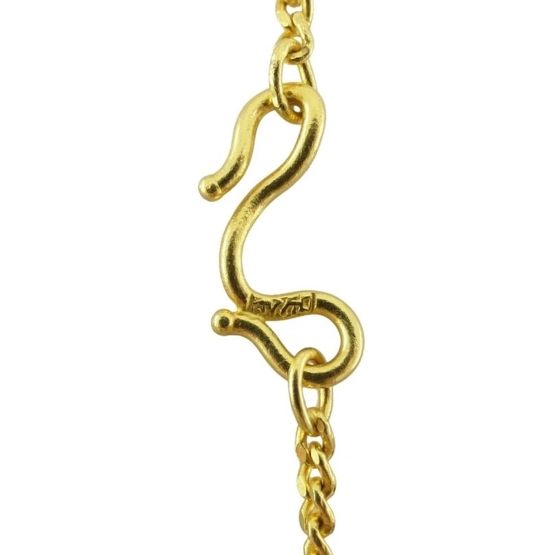 Jean Mahie 22k Gold Sculptural Abstract Pendant, 22k Chain (unbranded) Necklace - 13