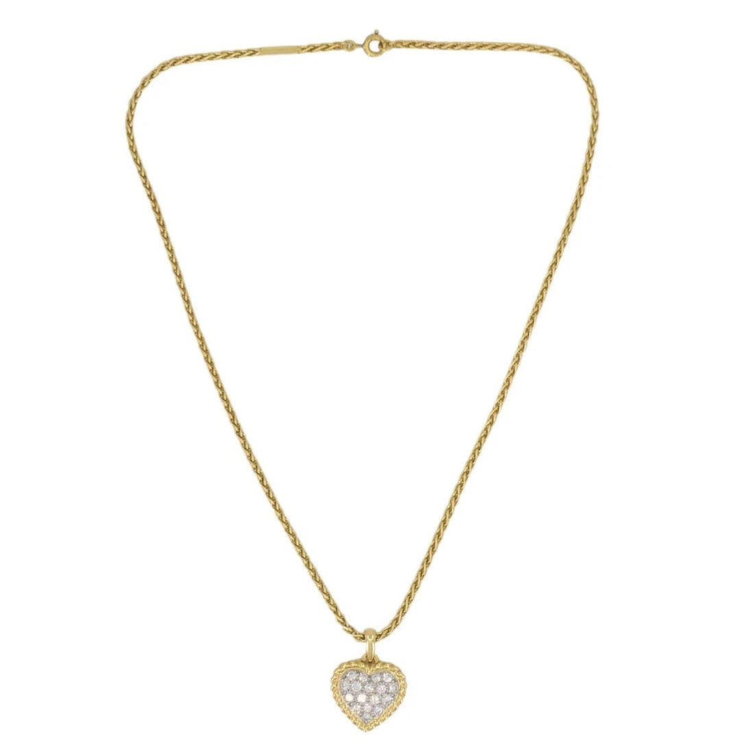 Van Cleef & Arpels Diamond Heart Pendant Necklace Certificate of Authenticity: NS TEOO Van Cleef & Arpels Diamond Heart Pendant Necklace Gold Platinum Certificate of Authenticity This Van Cleef & Arpels diamond heart pendant necklace is a refined example of the maison's iconic