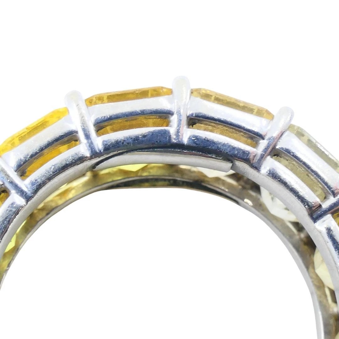 Bvlgari Yellow Sapphire Platinum Eternity Band Bulgari Ring - 15