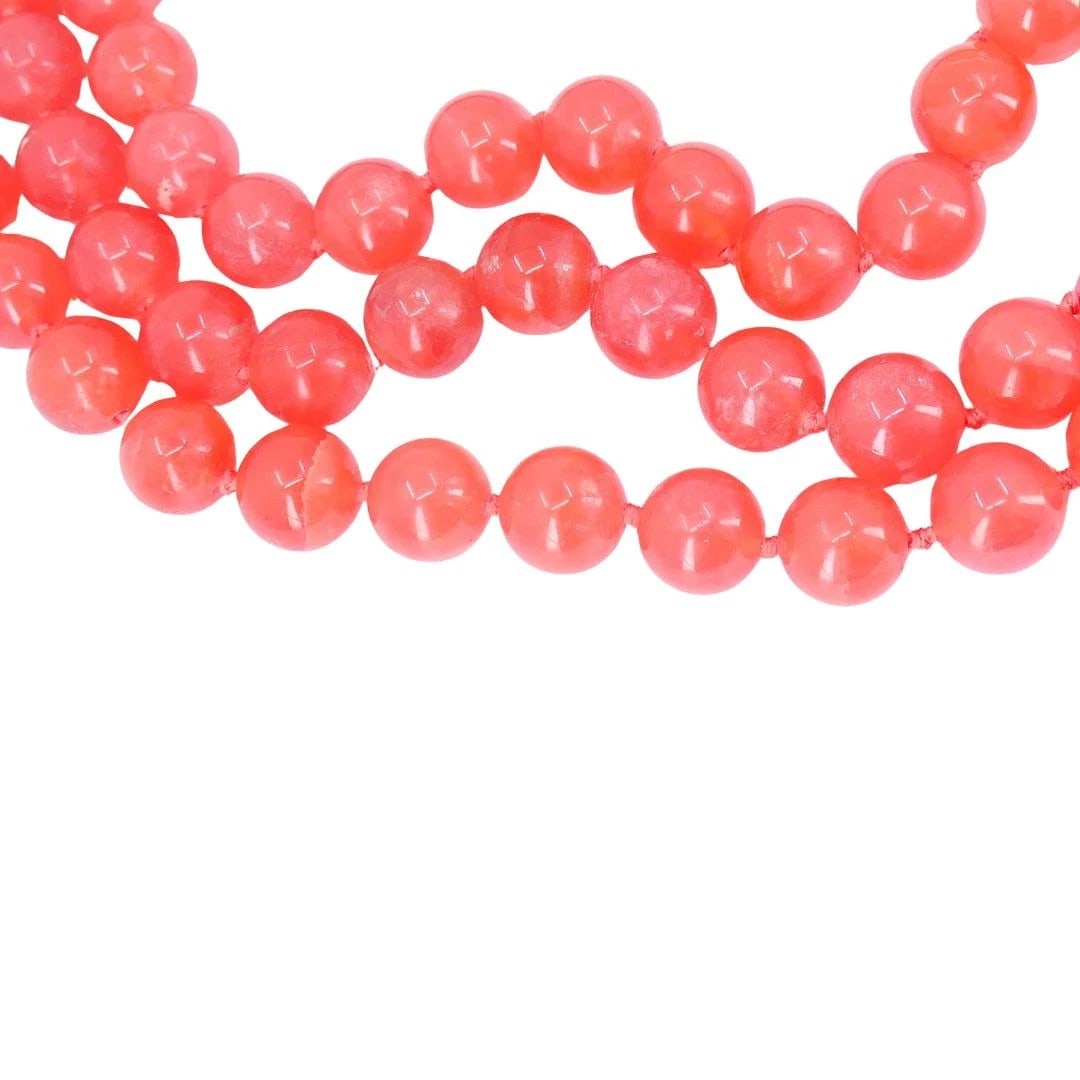 Vintage Paloma Picasso Tiffany & Co. 18k Gold Pink Rhodochrosite Beaded Necklace - 8