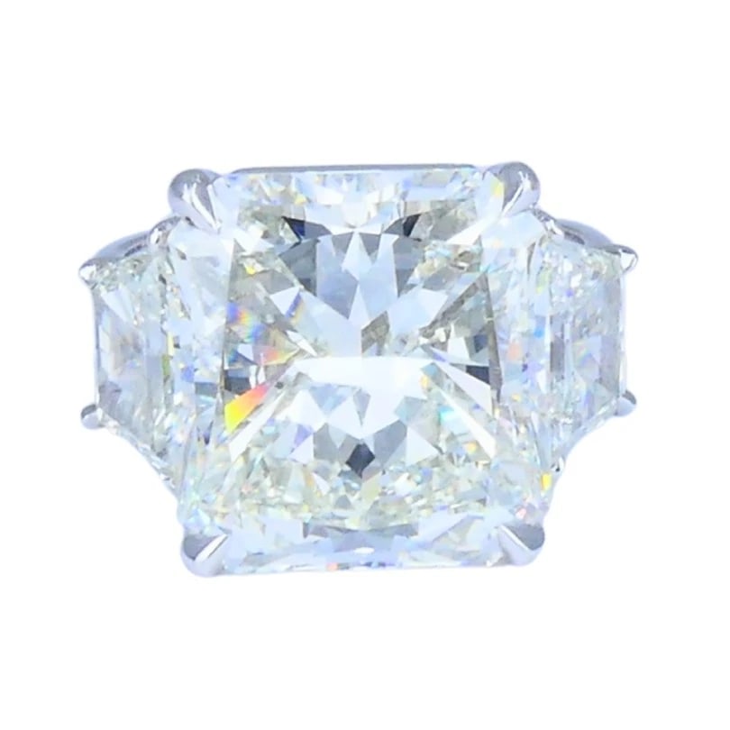 8.02-carat GIA Certified Diamond RING 18k White Gold Modern Jewelry: VK JOTOOO 18 karat White Gold 8.02-carat Diamond Ring A modern 18k white gold diamond ring with GIA certified cut-cornered rectangular modified brilliant cut diamond. The specialty brilliant cut combi
