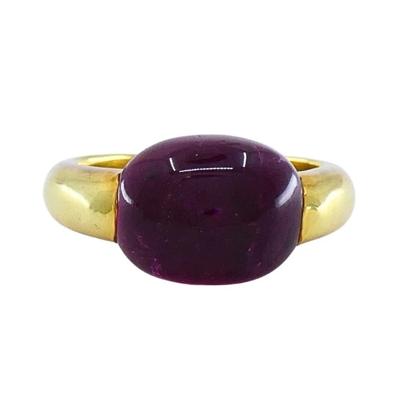Vintage Tourmaline Ring 18k Gold Estate Jewelry: CIRCA: 1990's MATERIALS: 18k GoldGEMSTONE: TourmalineWEIGHT: 9.3 Grams MEASUREMENTS: Stone - 3/8" x 1/2"RING SIZE: 6.75HALLMARKS: 18KITEM DETAILS:Vintage Tourmaline Ring 18k Gold Estate Jewelry This v