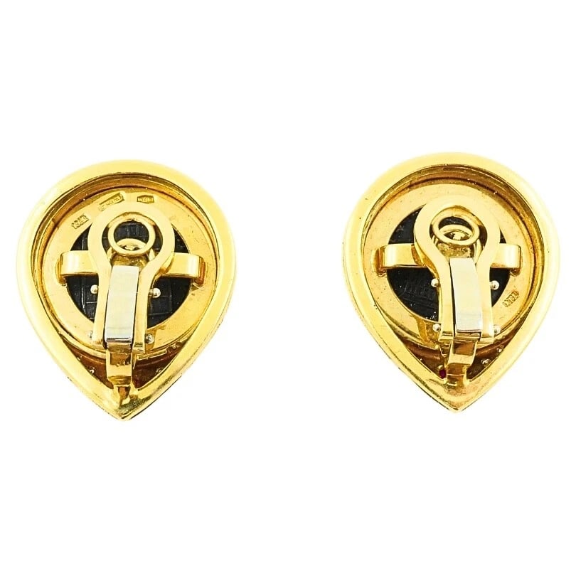 Ancient Coin 18k Gold Earrings Ruby - 6