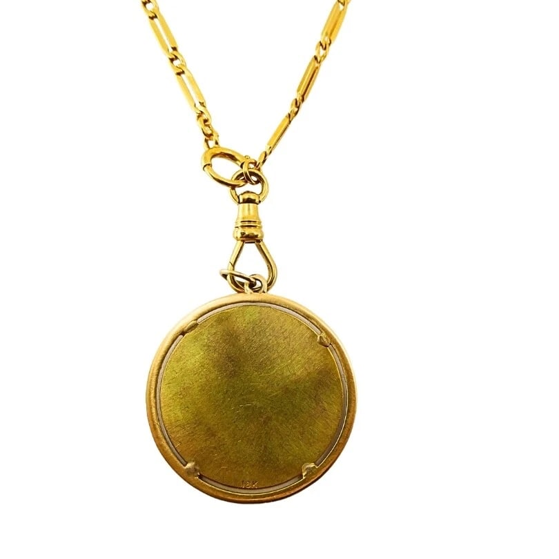 18k Gold Sagittarius Zodiac Pendant 10k Gold Watch Chain Necklace - 8