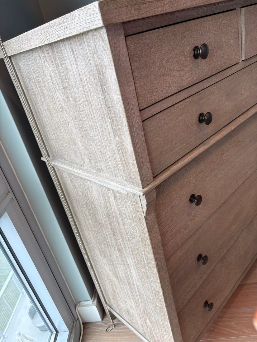 Contemporary Bleached Oak Tall Chest of Drawers - 4