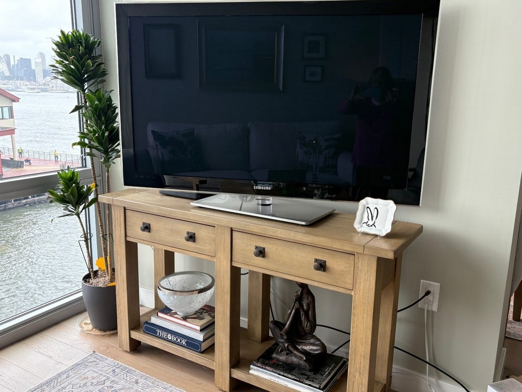 Rustic Oak Two-Drawer Console Table - 5