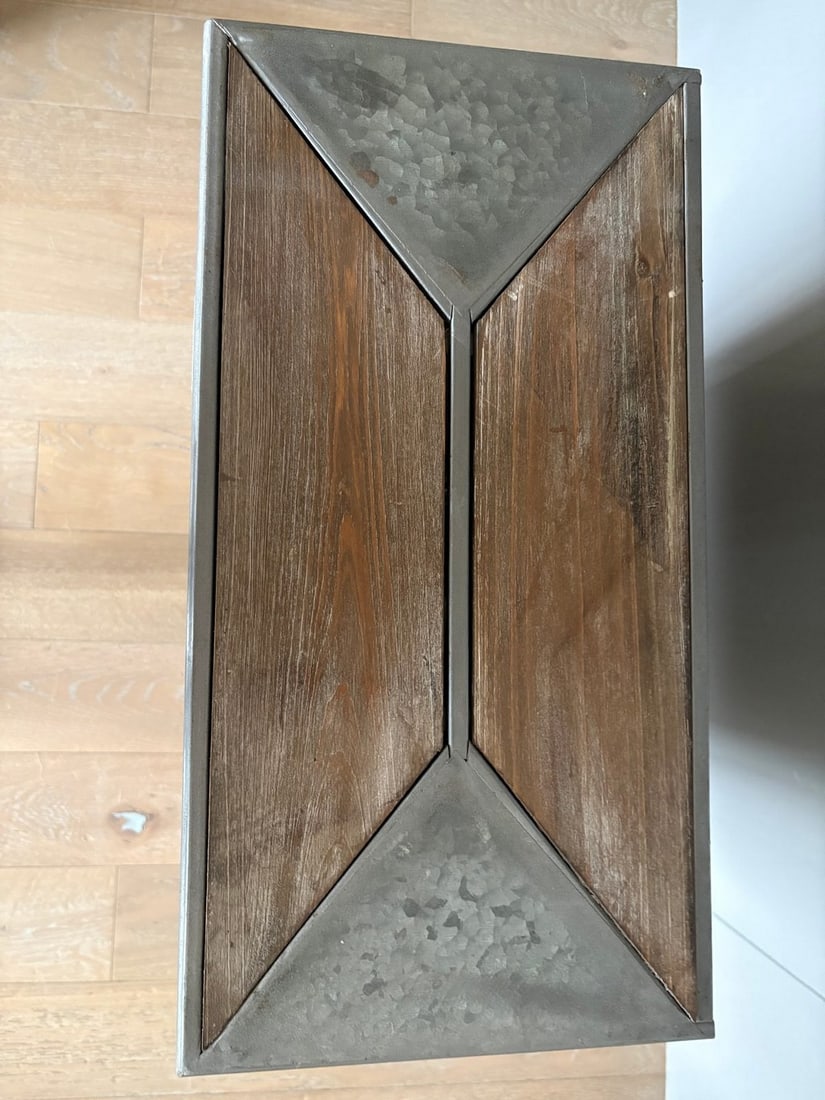 Industrial Style Galvanized Metal and Wood Cabinet - 2