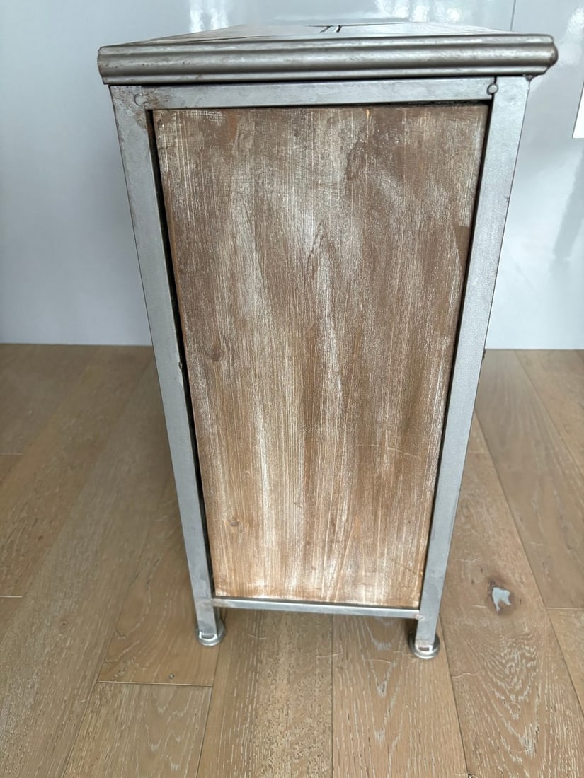 Industrial Style Galvanized Metal and Wood Cabinet - 3