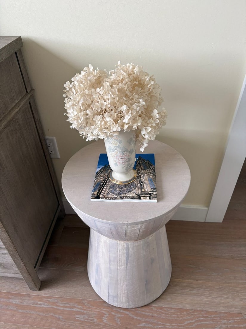 Contemporary Bleached Wood Drum Table / Stool - 4