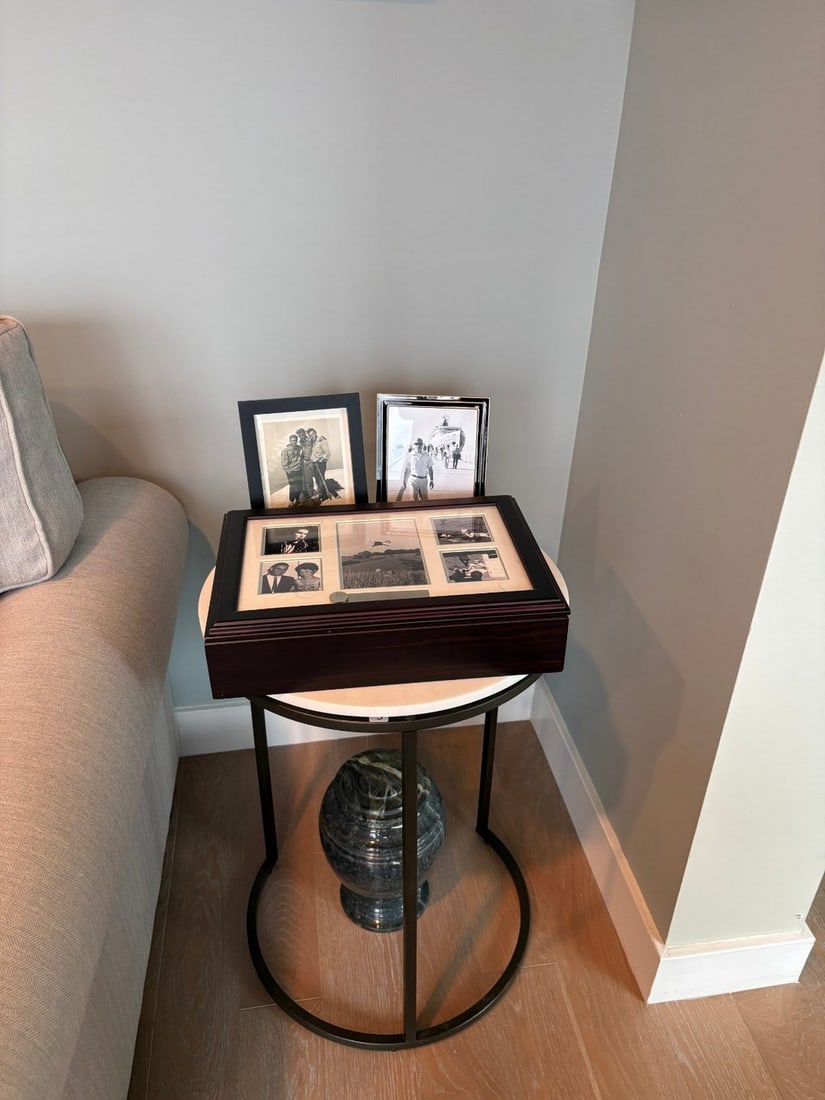 Set of Two Contemporary Marble and Metal Nesting Tables - 6