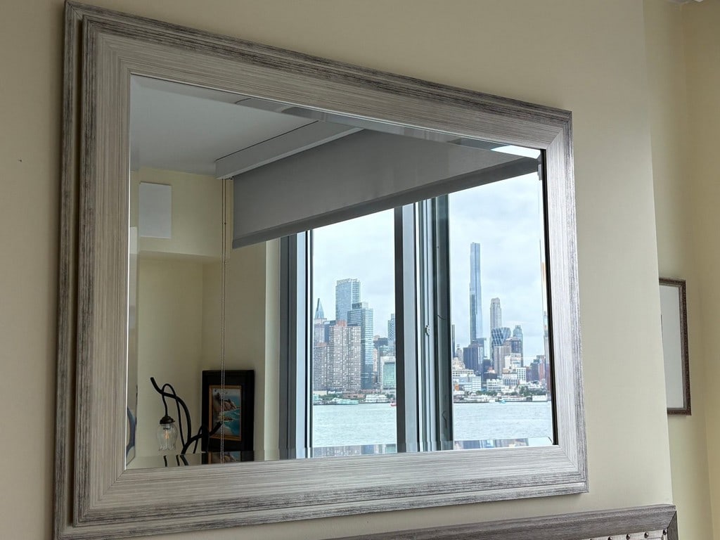 Contemporary Grey Wood Framed Wall Mirror - 2