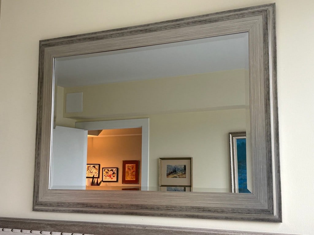 Contemporary Grey Wood Framed Wall Mirror - 3