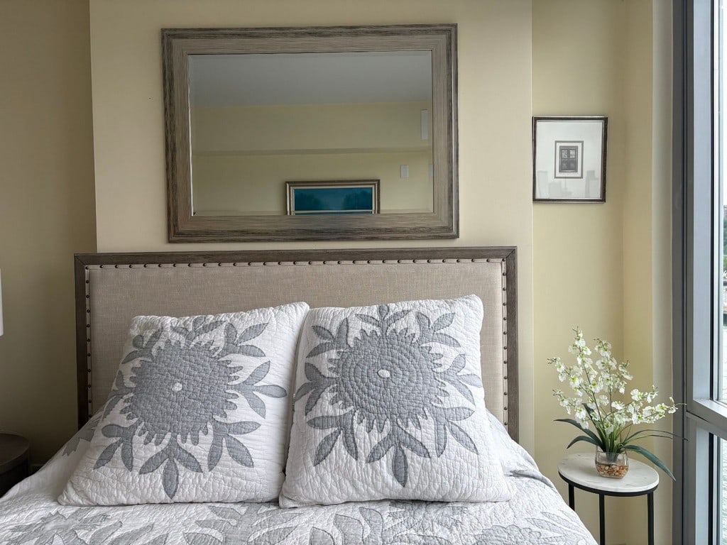 Contemporary Grey Wood Framed Wall Mirror - 4