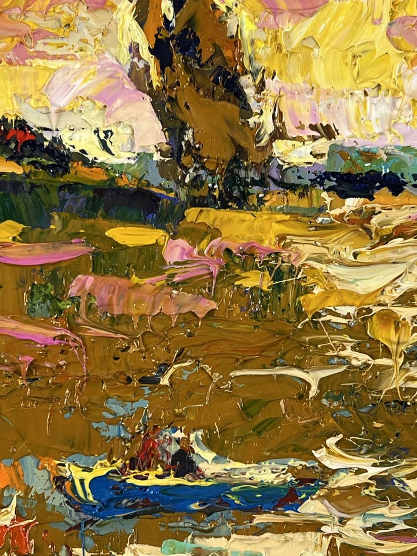 Oil painting Boats on the Lake in the Evening Oleksiy Ivanyuk - 4