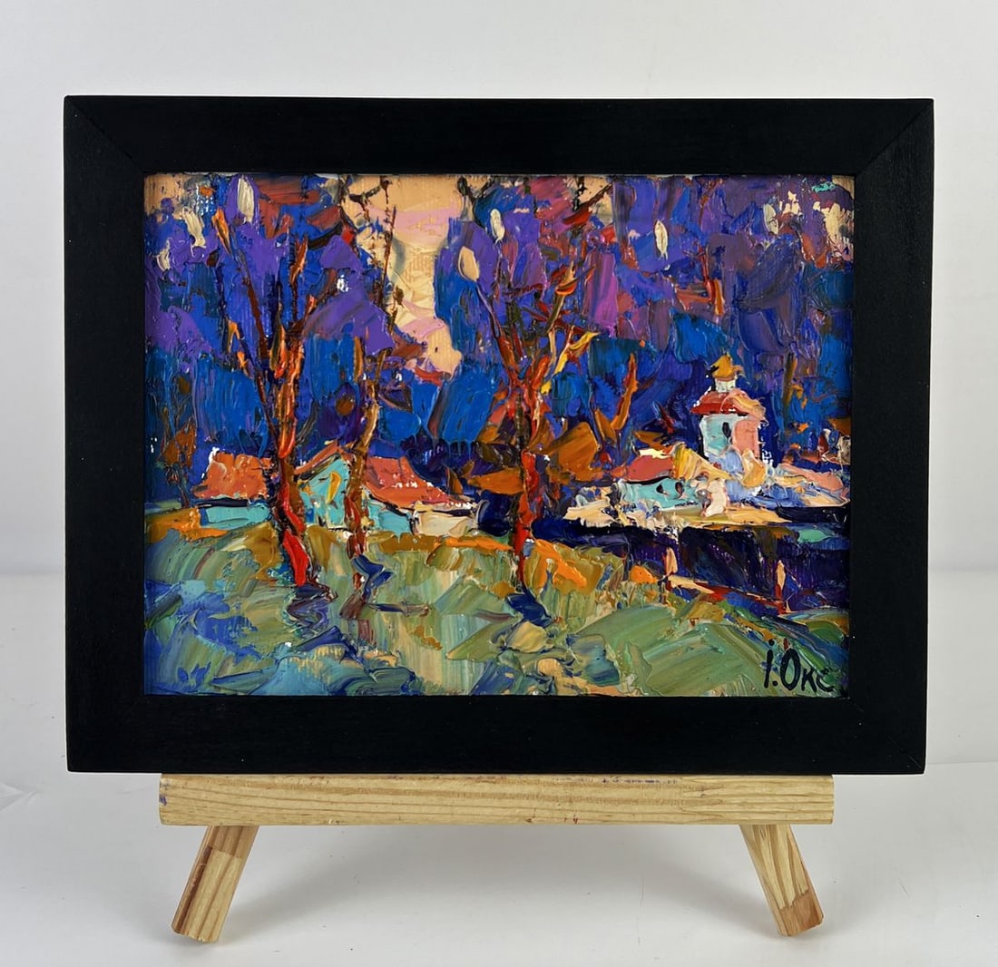 Oil painting Blue Distance Beyond the Forest Oksana Ivanyuk: AAA6645*** ABOUT THIS PAINTING **** TITLE: "Blue Distance Beyond The Forest"* ARTISTS: Oksana Ivanyuk* SIZE: 15x20 cm/5.90x7.87 inches'* MEDIUM: oil, canvas* HAND PAINTED: Original painting from our