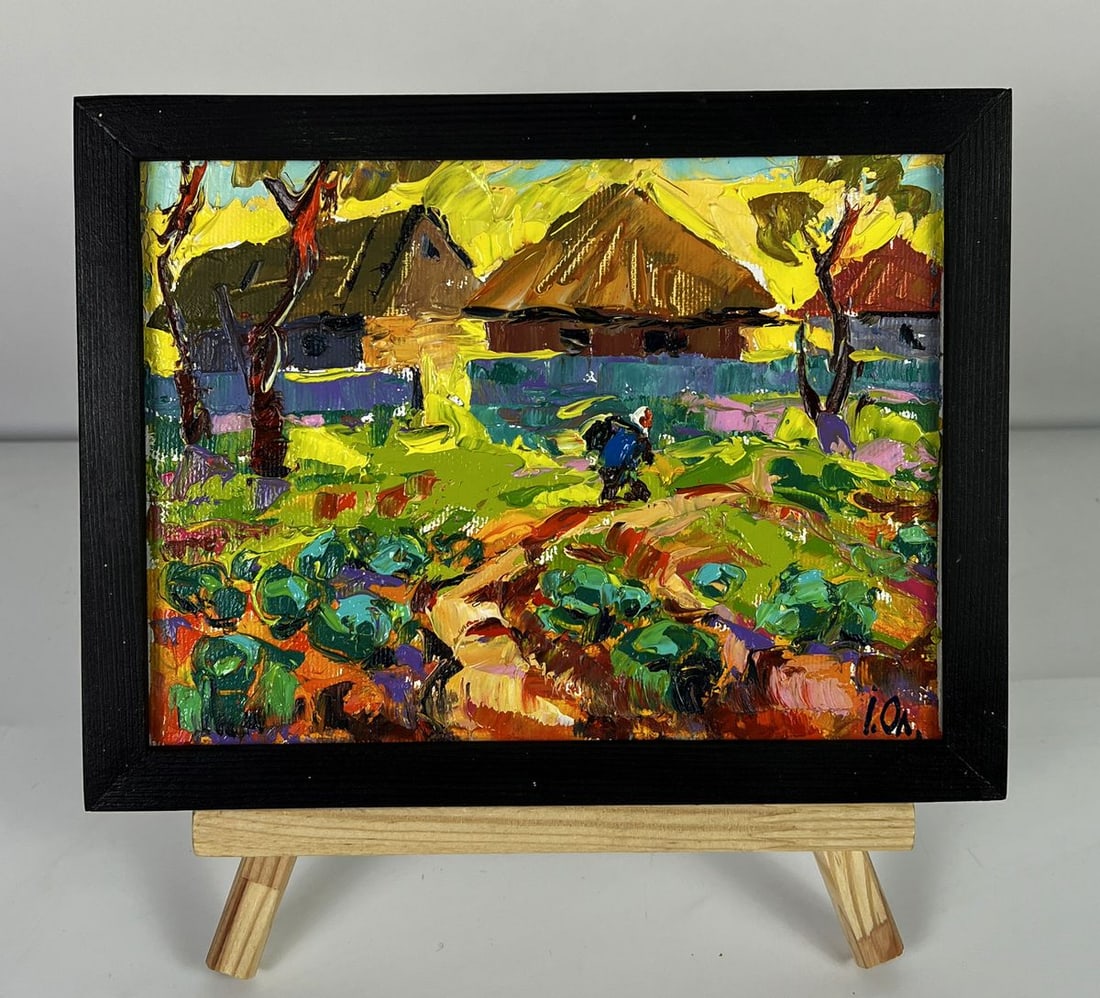 Oil painting Autumn evening in the village Oleksiy Ivanyuk: AAA6197*** ABOUT THIS PAINTING **** TITLE: "Autumn evening in The village"* ARTISTS: Oleksiy Ivanyuk* SIZE: 15x20 cm/5.90x7.87 inches'* MEDIUM: oil, canvas* HAND PAINTED: Original painting from our co