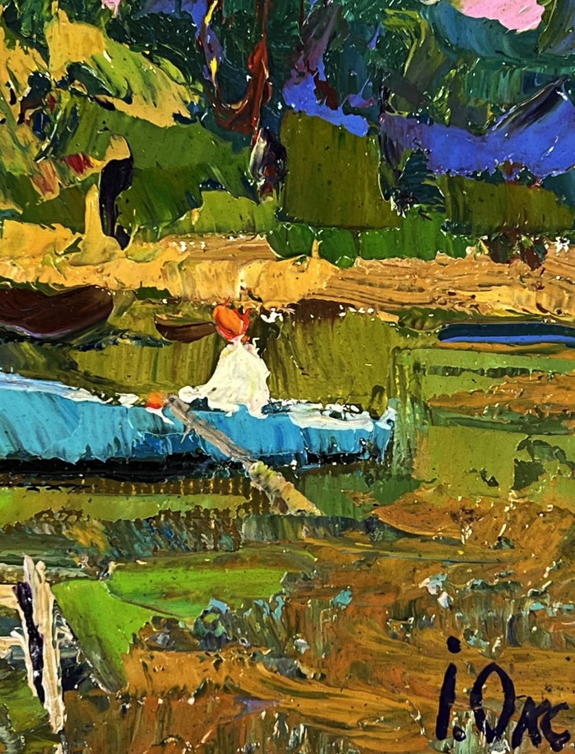 Oil painting Fishing on the river bank Oksana Ivanyuk - 10