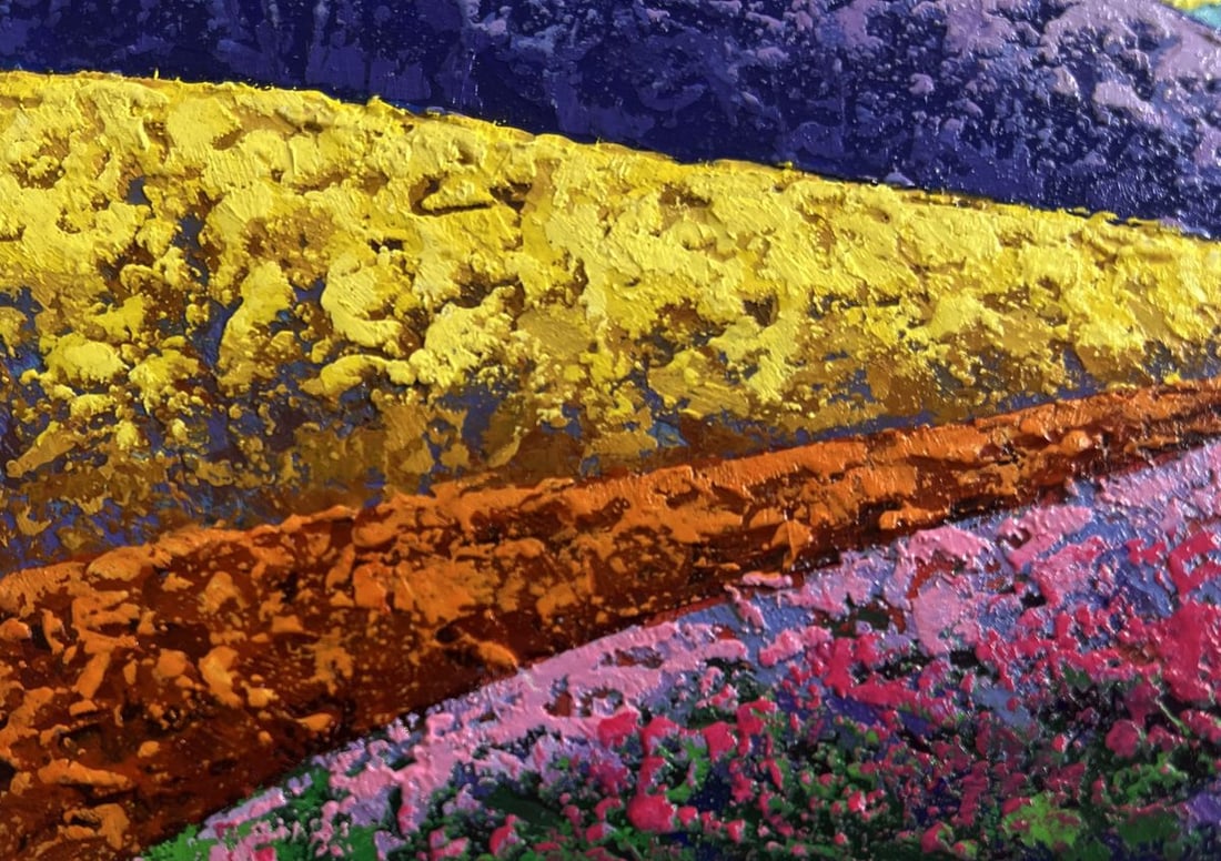Oil painting Mountain range in scarlet tones V. Zadorozhnya - 6