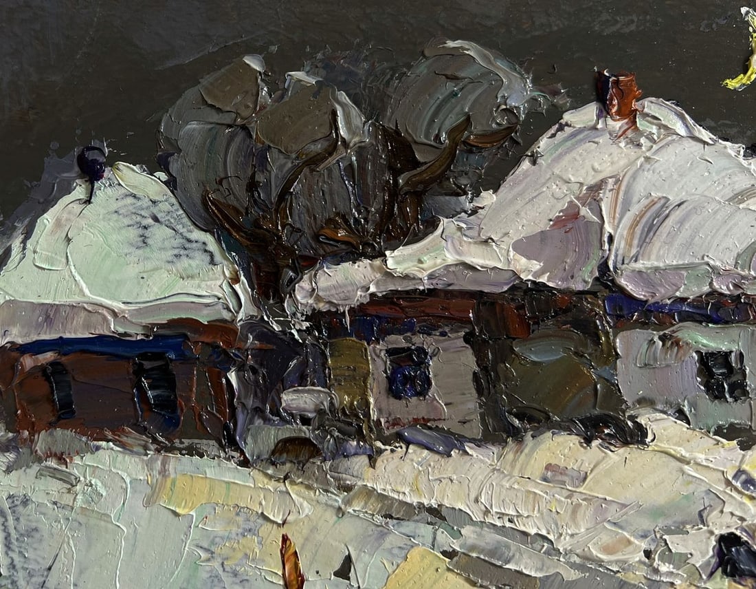 Oil painting Moonlit winter night Oksana Kalenyuk - 6