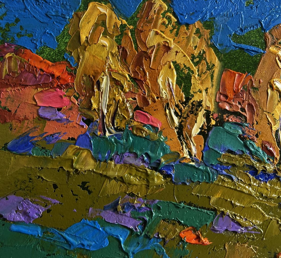 Oil painting Cattle grazing in autumn meadows Alex Kalenyuk - 6