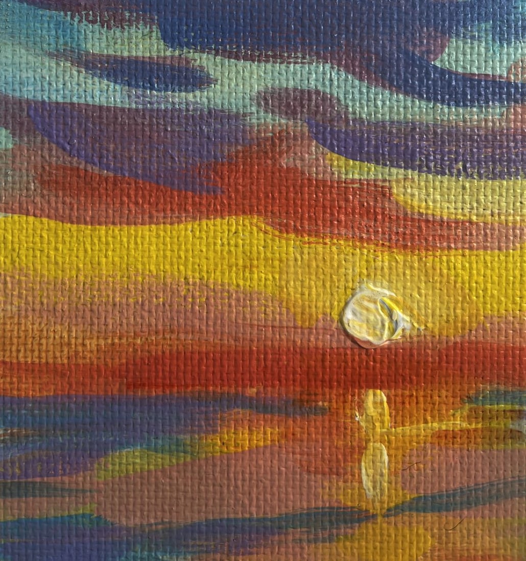 Acrylic painting Reflection of sunset in the sea Mykhailo Patskan - 6