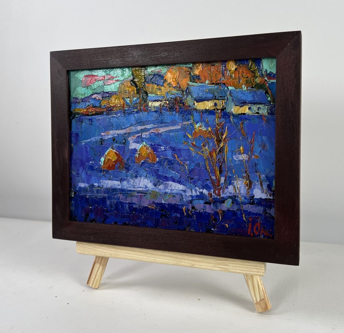 Oil painting Frosty stars in the evening sky Oksana Kalenyuk - 2