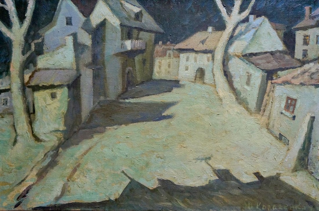 Oil painting Night Yuri Andreevich Kovalenko: Vern 1234 *** ABOUT THIS PAINTING *** * TITLE: "Night" * ARTISTS: Yuri Andreevich Kovalenko * SIZE: 40x60 cm/15.74x23.62 inches' * MEDIUM: oil, canvas * HAND PAINTED: Original painting from our collec