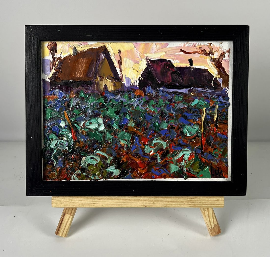 Oil painting Autumn village vegetable gardens Oleksiy Ivanyuk: AAA6426*** ABOUT THIS PAINTING **** TITLE: "Autumn village vegetable gardens"* ARTISTS: Oleksiy Ivanyuk* SIZE: 15x20 cm/5.90x7.87 inches'* MEDIUM: oil, canvas* HAND PAINTED: Original painting from our