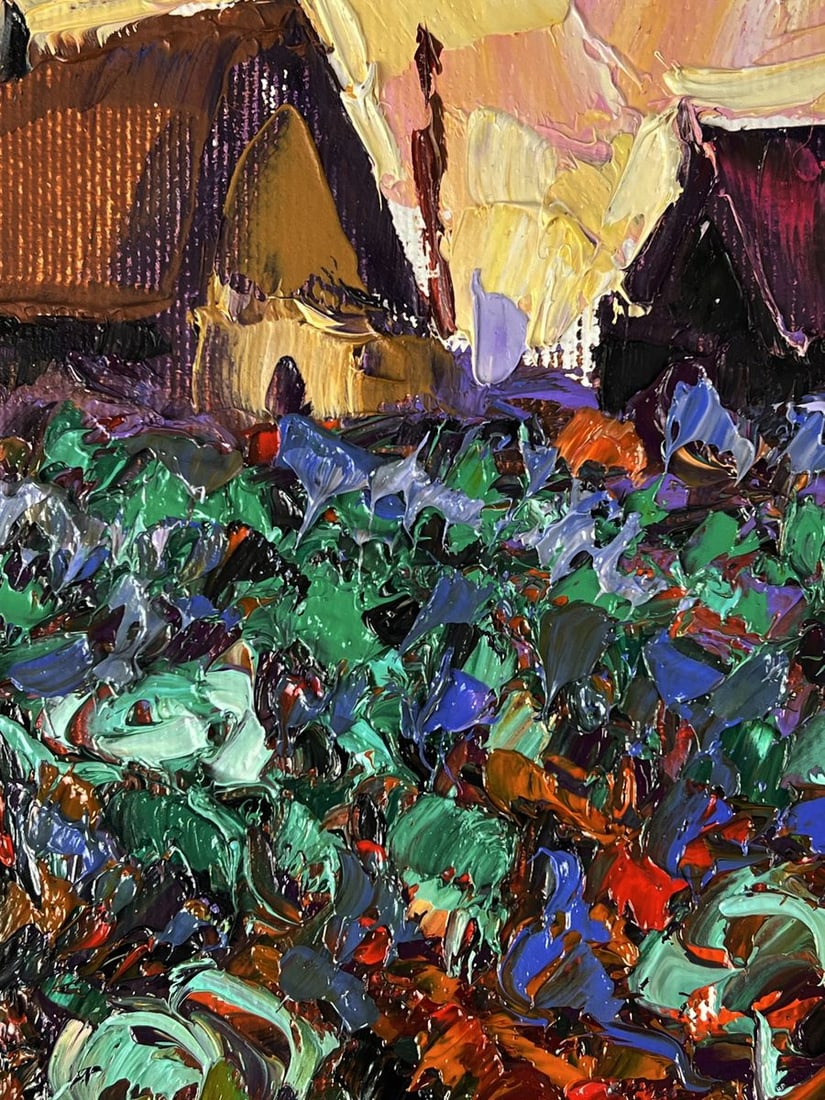 Oil painting Autumn village vegetable gardens Oleksiy Ivanyuk - 4