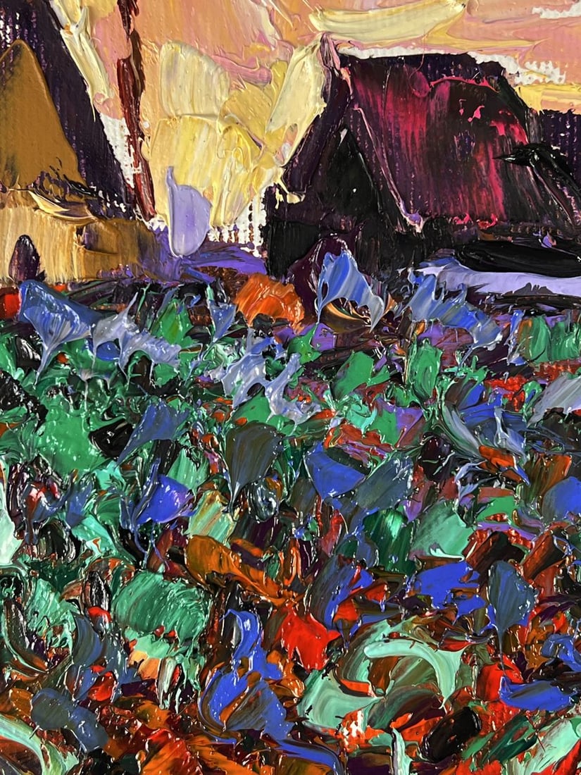 Oil painting Autumn village vegetable gardens Oleksiy Ivanyuk - 6