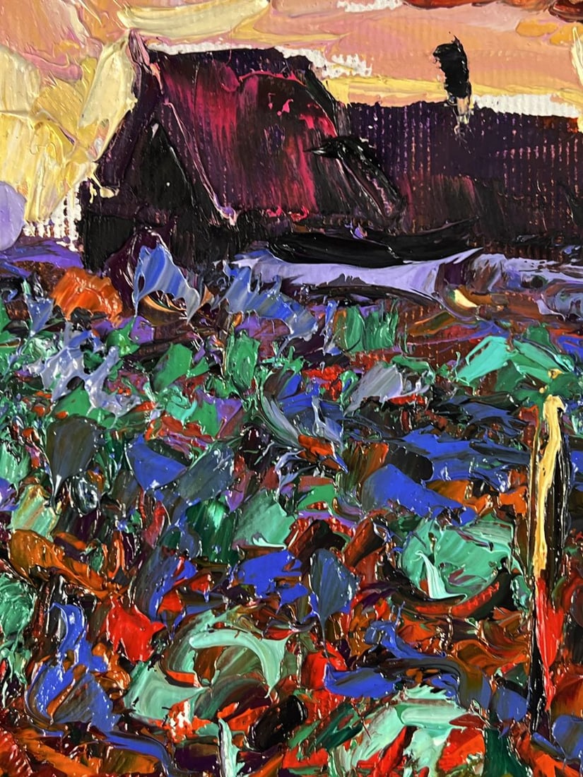 Oil painting Autumn village vegetable gardens Oleksiy Ivanyuk - 9
