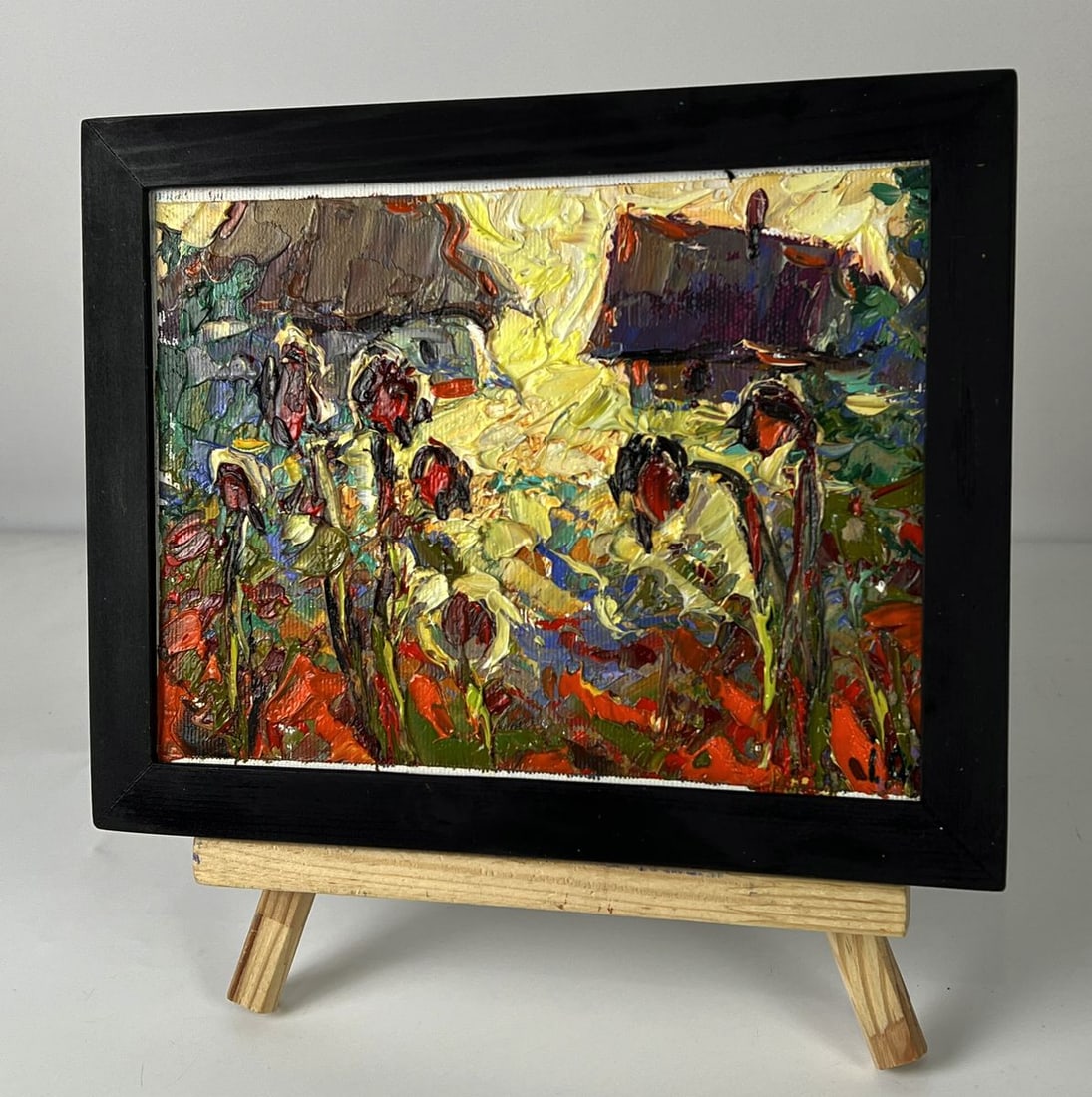 Oil painting Yellow sunset behind the houses Oleksiy Ivanyuk - 2