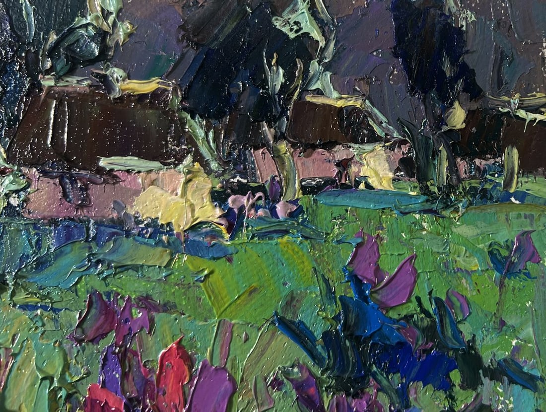 Oil painting The first lilac over the field Oksana Ivanyuk - 4