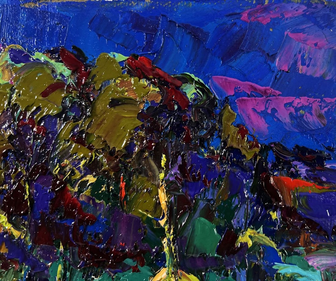 Oil painting Silence shining with a silver sky Oksana Ivanyuk - 4