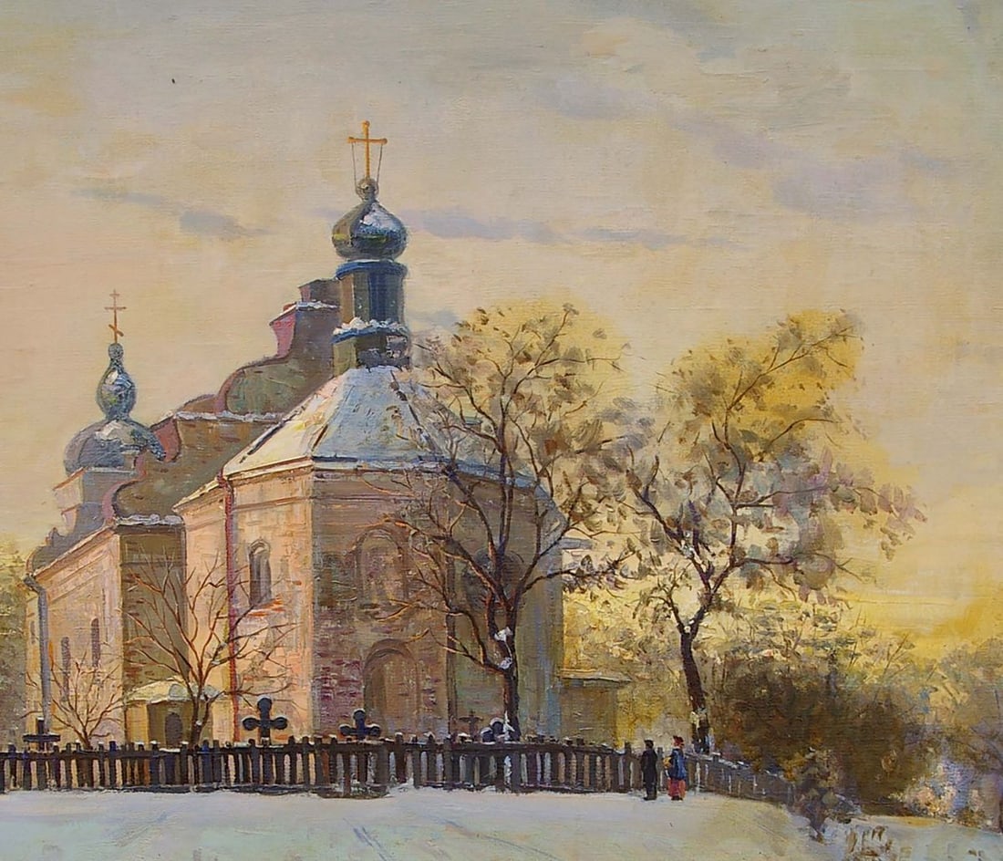 Oil painting Landscape with a church Tyukha Ivan Andreevich - 3